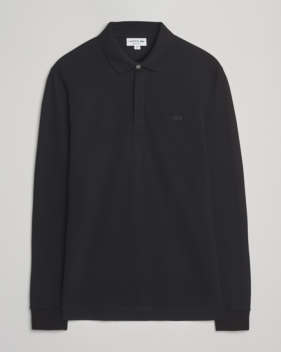 Homme | Polos | Lacoste | Paris Long Sleeve Polo Piké Black