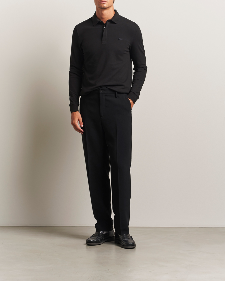 Homme | Polos | Lacoste | Paris Long Sleeve Polo Piké Black