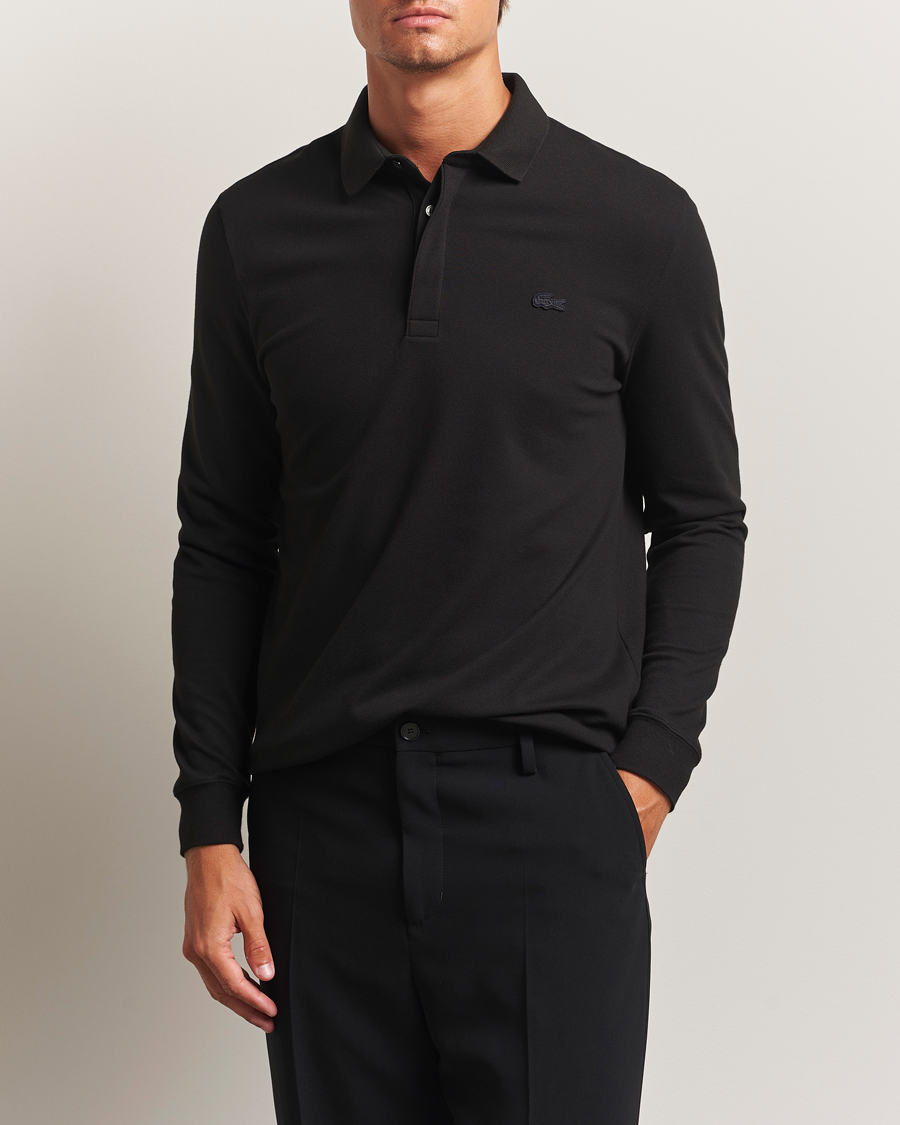 Homme | Polos | Lacoste | Paris Long Sleeve Polo Piké Black
