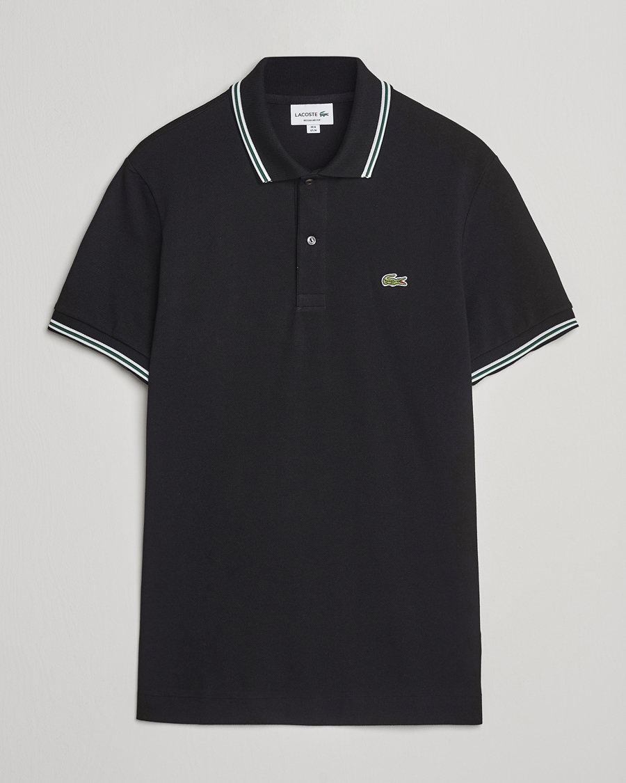 Homme | Polos | Lacoste | Original Stripe Collar Polo Piké Black