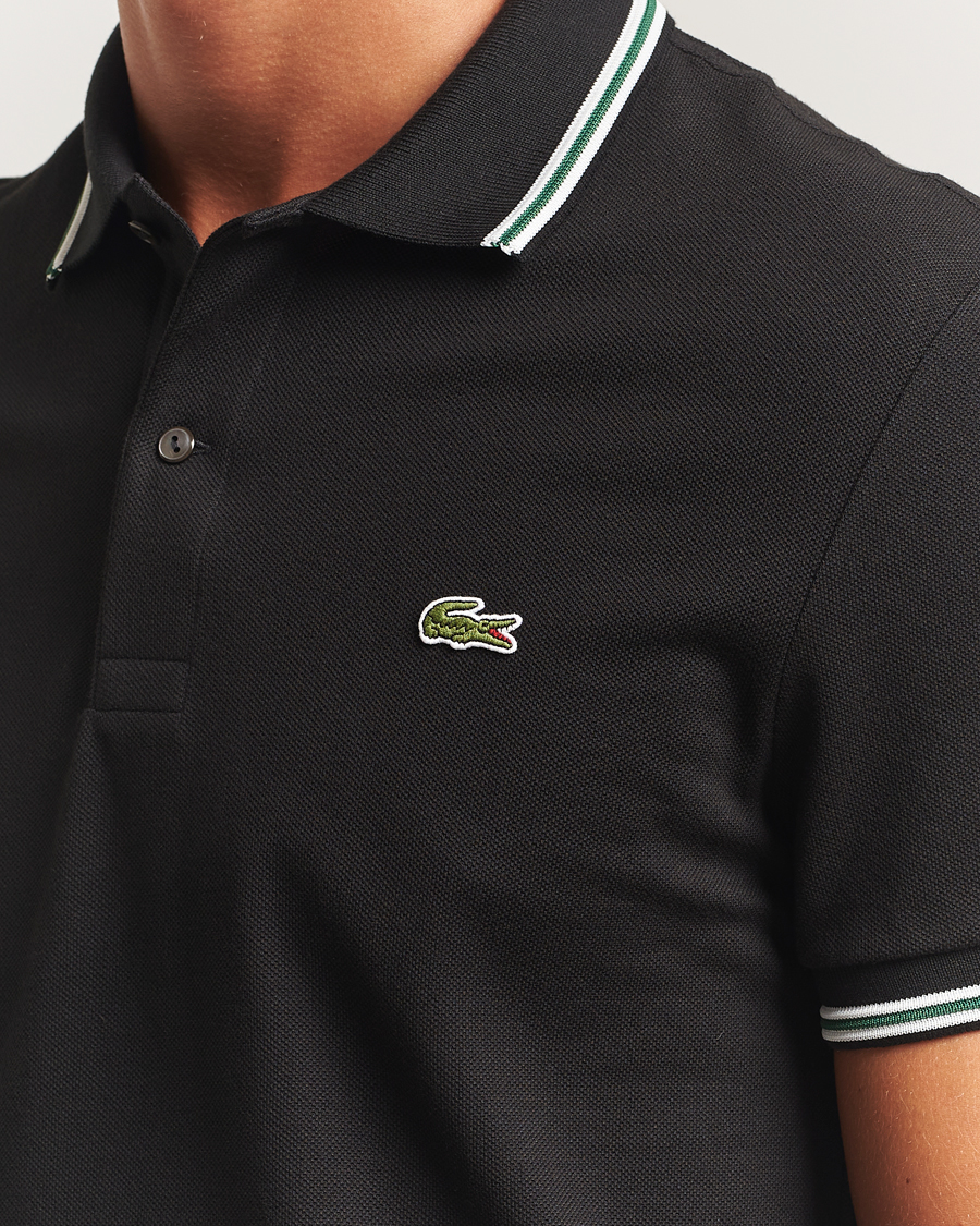 Homme | Polos | Lacoste | Original Stripe Collar Polo Piké Black