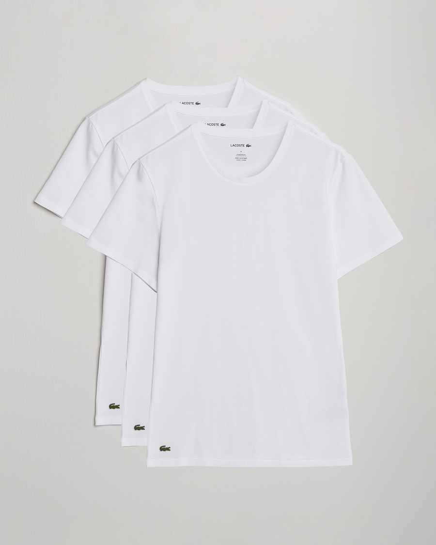 Homme | T-shirts | Lacoste | 3-Pack Crew Neck T-Shirt White