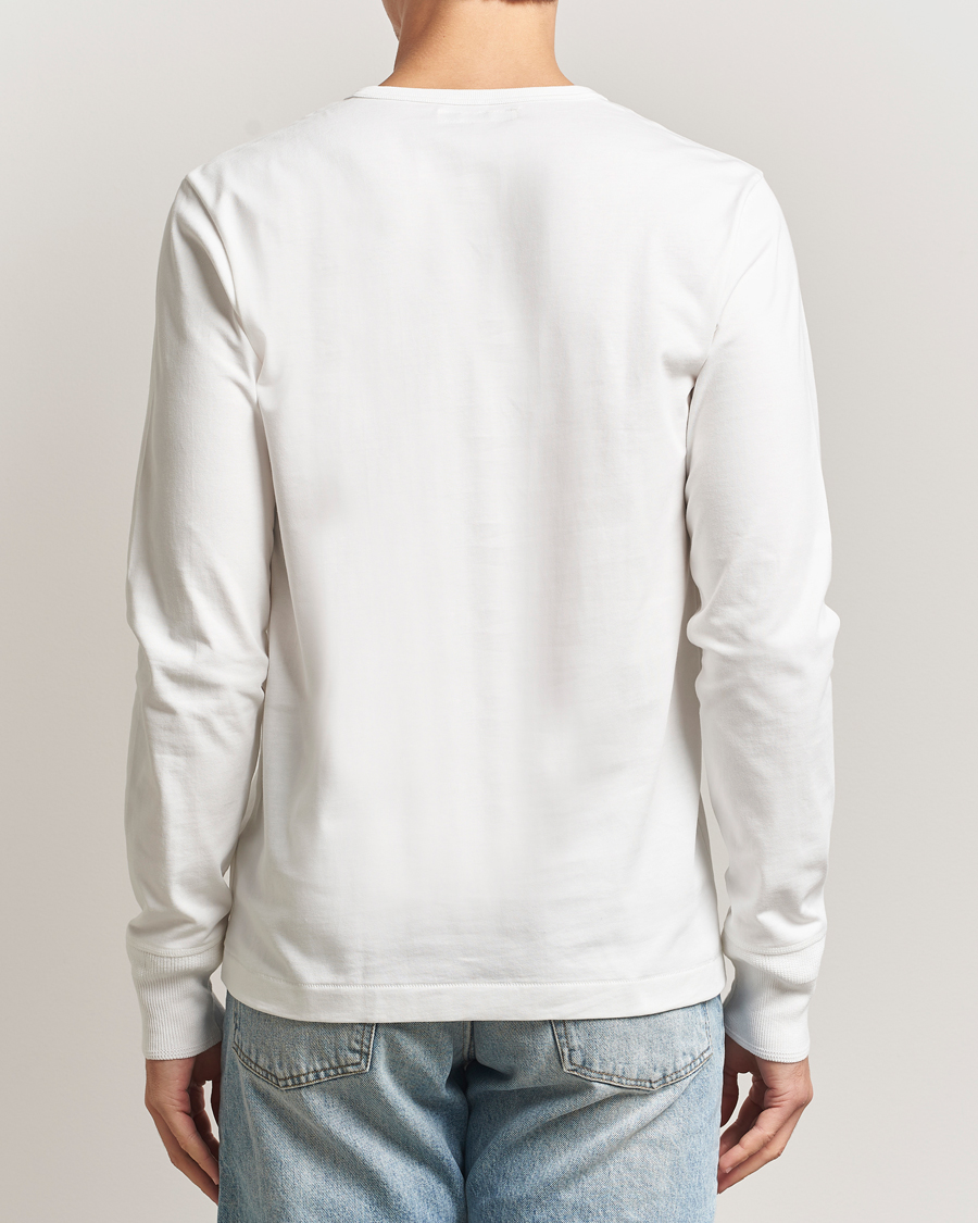 Homme | T-shirts | Merz b. Schwanen | Classic Fit Sturdy Organic Cotton Henley White