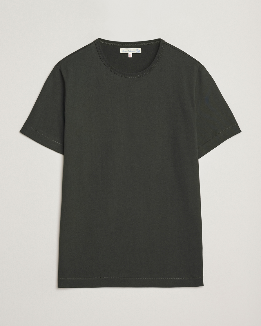 Homme | T-shirts | Merz b. Schwanen | Classic Fit Sturdy T-Shirt Forest Green