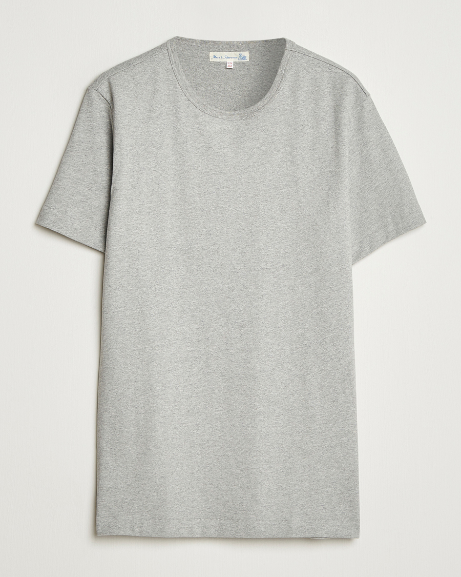 Homme | T-shirts | Merz b. Schwanen | Classic Fit Sturdy T-Shirt Grey Melange