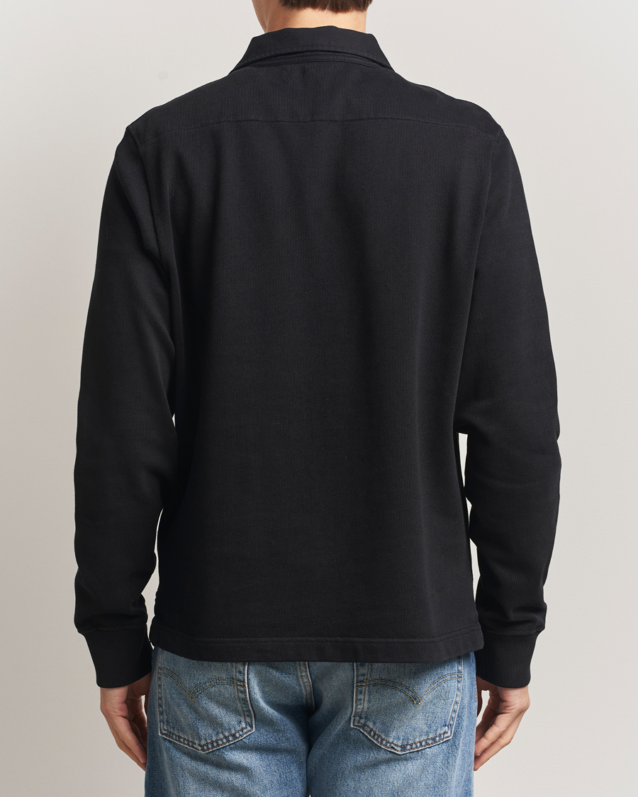 Homme | Pulls Et Tricots | Merz b. Schwanen | Relaxed Fit Vintage Cotton Rugby Shirt Black