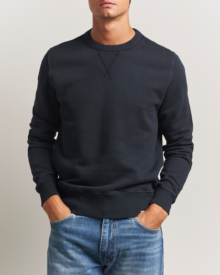 Homme | Pulls Et Tricots | Merz b. Schwanen | Relaxed Fit Vintage Cotton Sweatshirt Charcoal