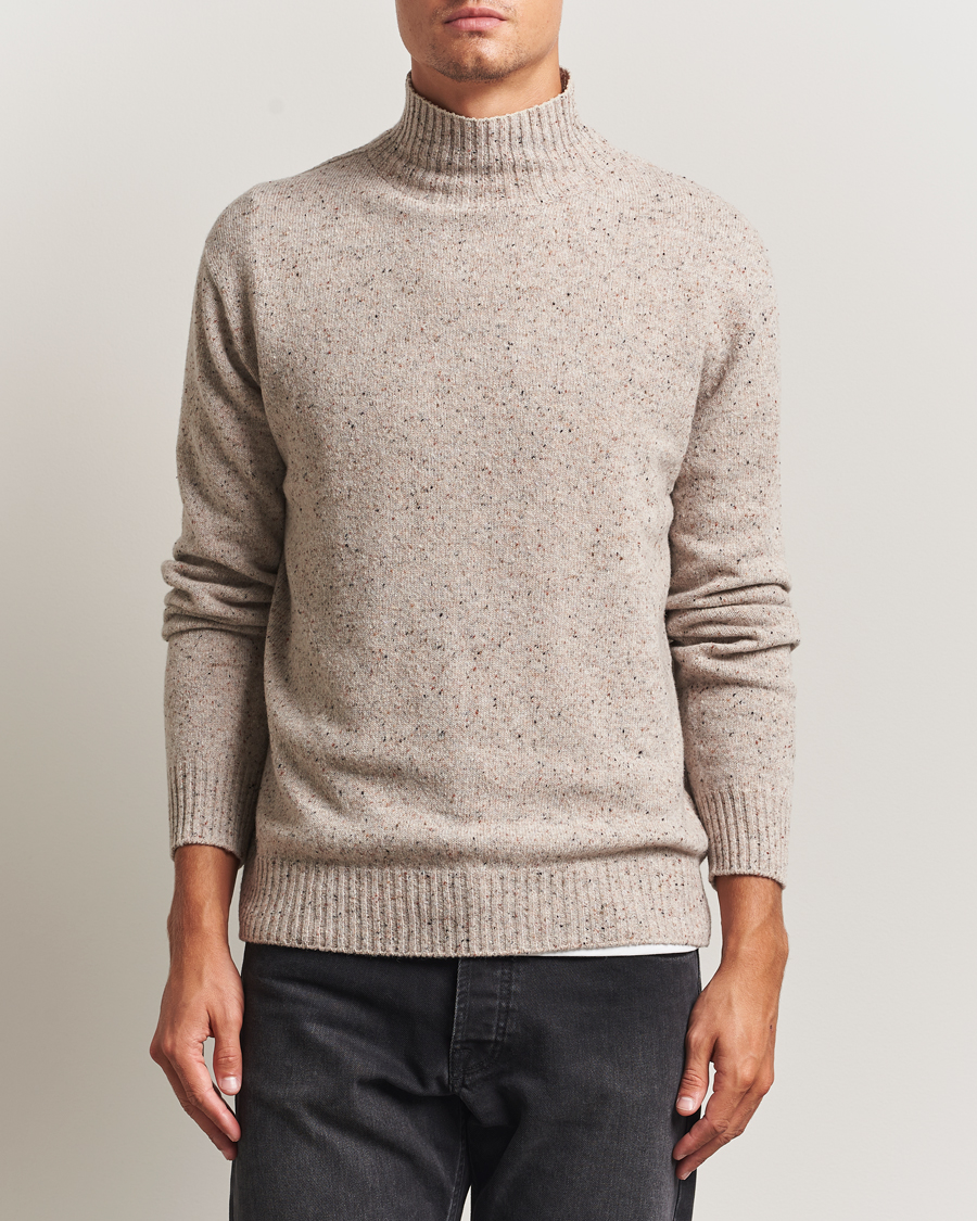 Homme | Pulls Et Tricots | NN07 | Aksel Wool Donegal Knitted Mock Neck Ivory
