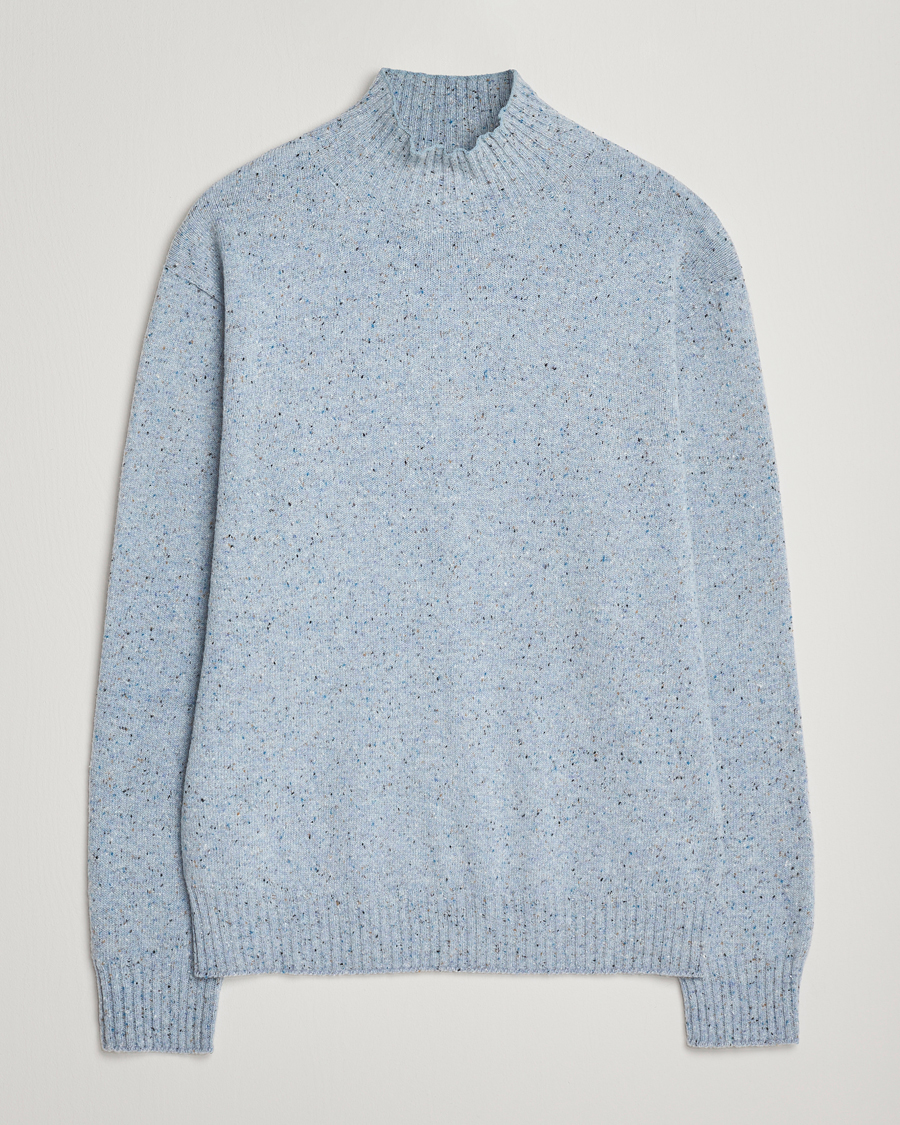 Homme | Pulls Et Tricots | NN07 | Aksel Wool Donegal Knitted Mock Neck Cerulian Blue