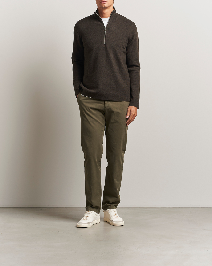 Homme | Pulls Et Tricots | NN07 | Harald Cotton/Modal Half Zip Demitasse Brown