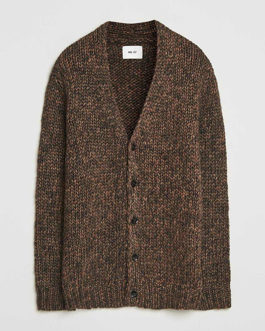 Homme | Pulls Et Tricots | NN07 | Osky Heavy Knitted Cardigan Demitasse Brown
