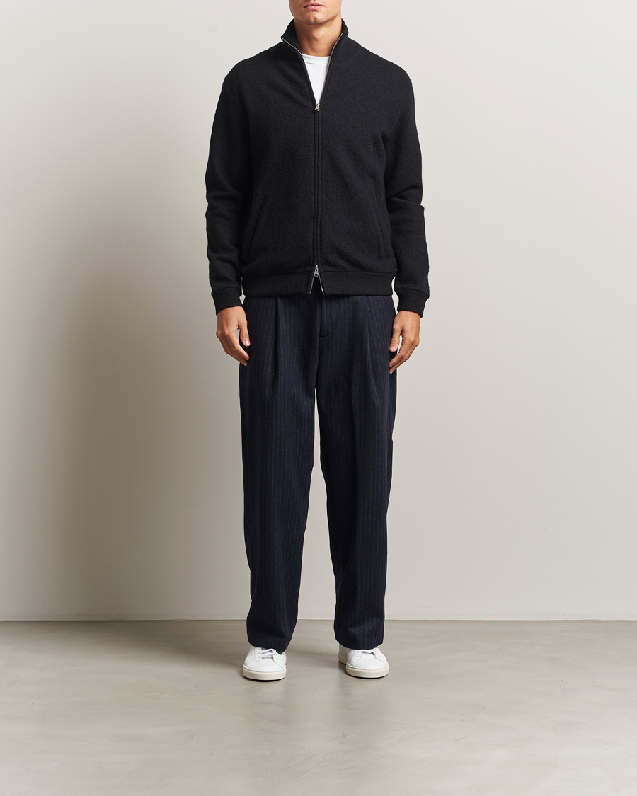 Homme | Pulls Et Tricots | NN07 | Boiled Wool Full Zip Black