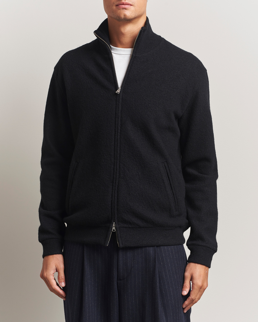 Homme | Pulls Et Tricots | NN07 | Boiled Wool Full Zip Black
