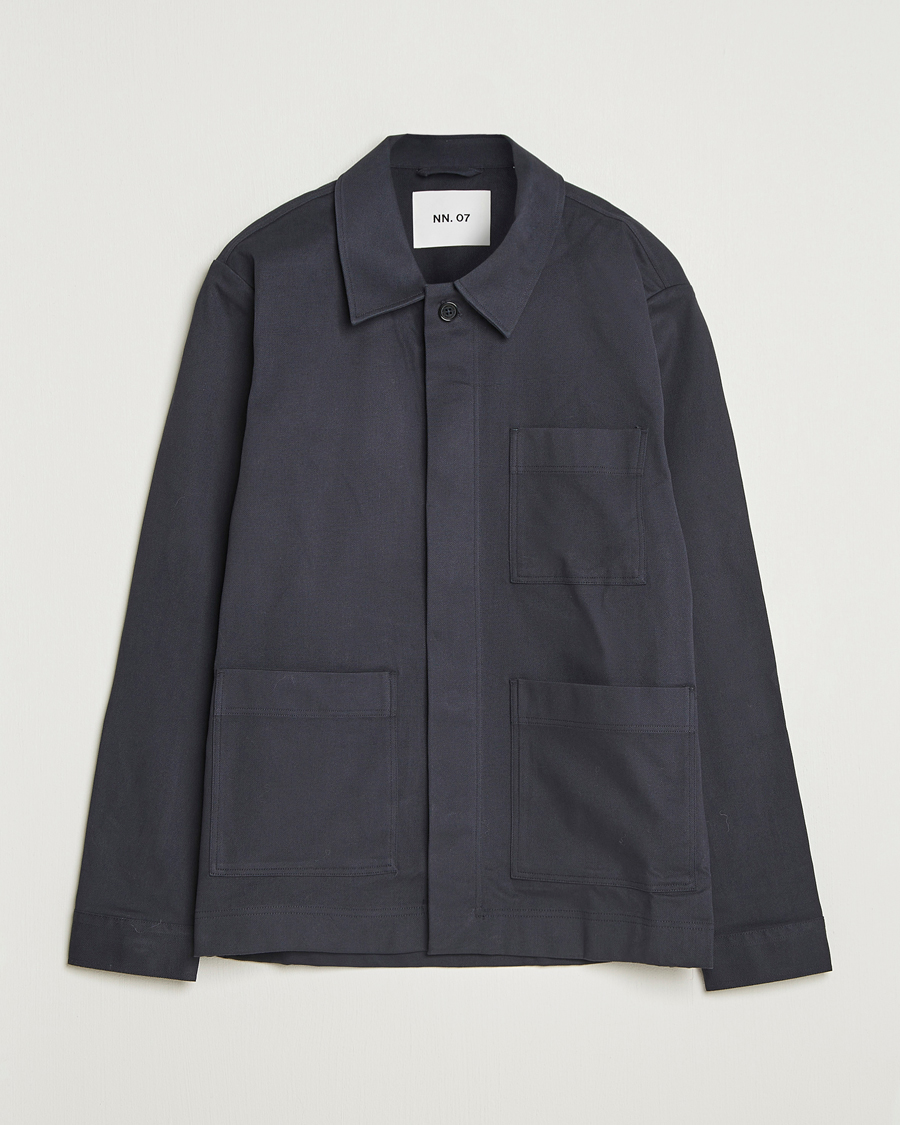 Homme | Chemises | NN07 | Olav Cotton Overshirt Deep Navy