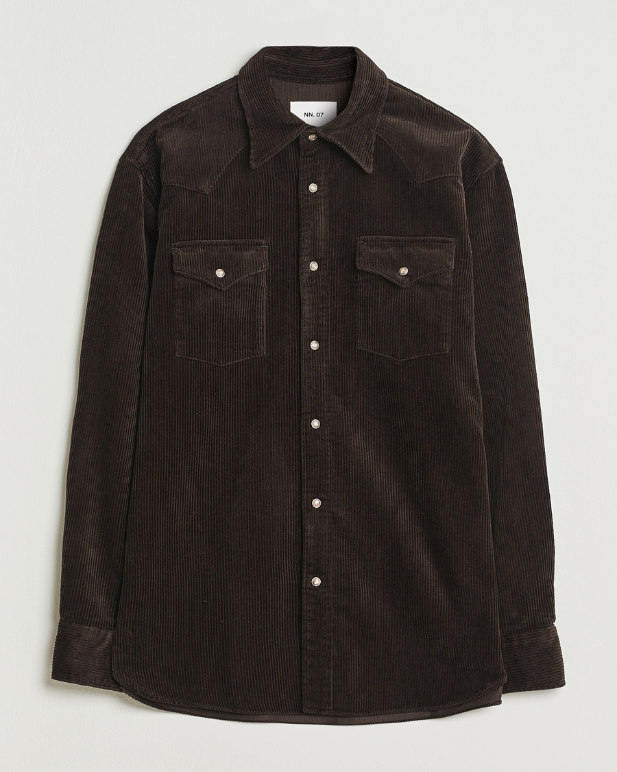 Homme | Chemises | NN07 | Ricky Corduroy Overshirt Demitasse Brown