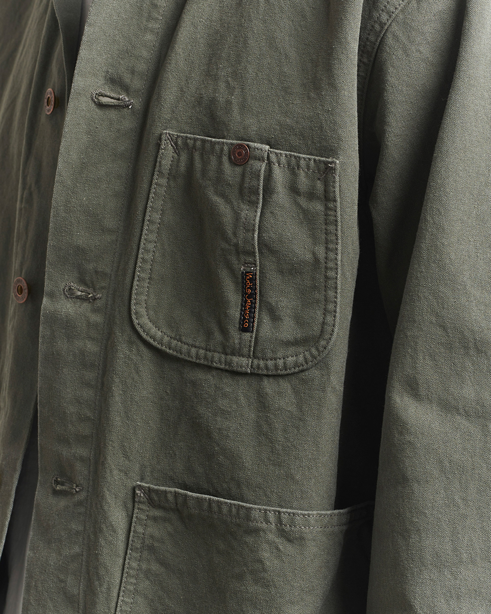 Homme | Chemises | Nudie Jeans | Howie Duck Canvas Chore Jacket Green