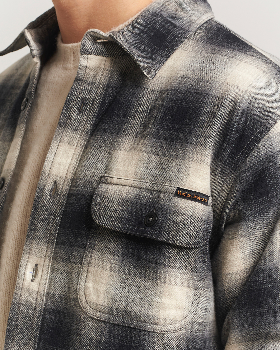 Homme | Chemises | Nudie Jeans | Glenn Padded Checked Overshirt Black