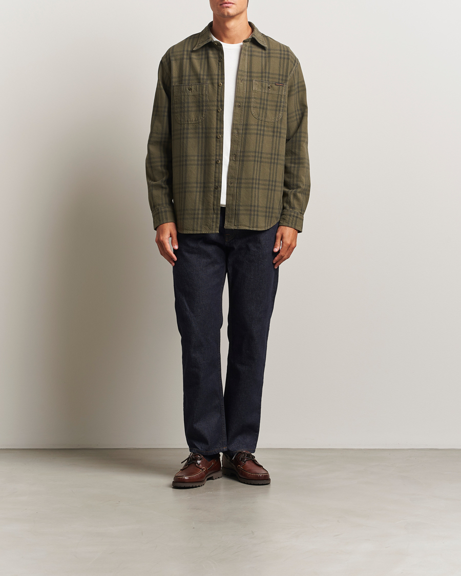Homme | Chemises | Nudie Jeans | Julian Worker Checked Shirt Olive