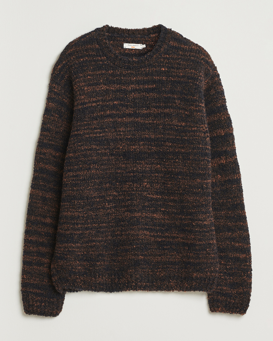 Homme | Pulls Et Tricots | Nudie Jeans | Gurra Bouclé Knitted Sweater Black/Brown