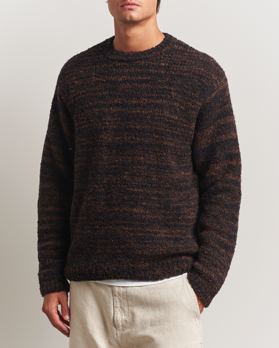 Homme | Pulls Et Tricots | Nudie Jeans | Gurra Bouclé Knitted Sweater Black/Brown