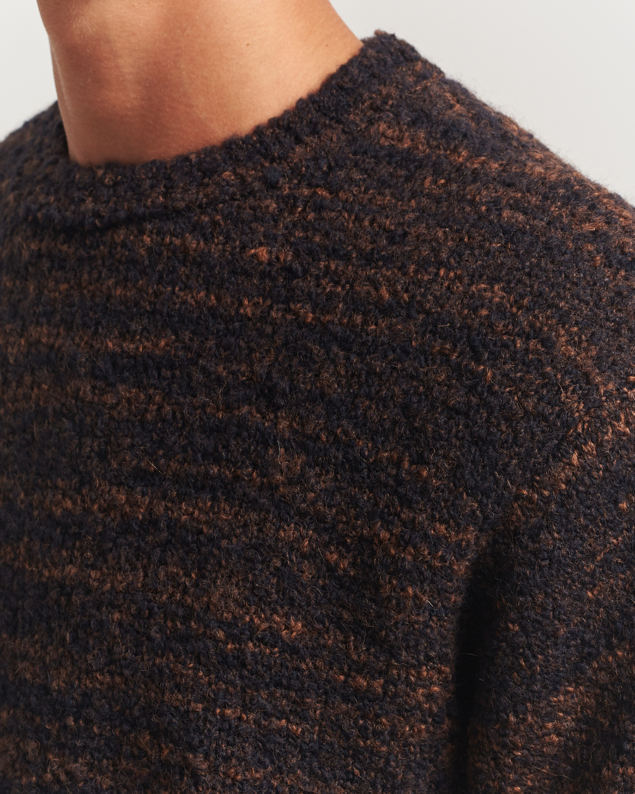 Homme | Pulls Et Tricots | Nudie Jeans | Gurra Bouclé Knitted Sweater Black/Brown