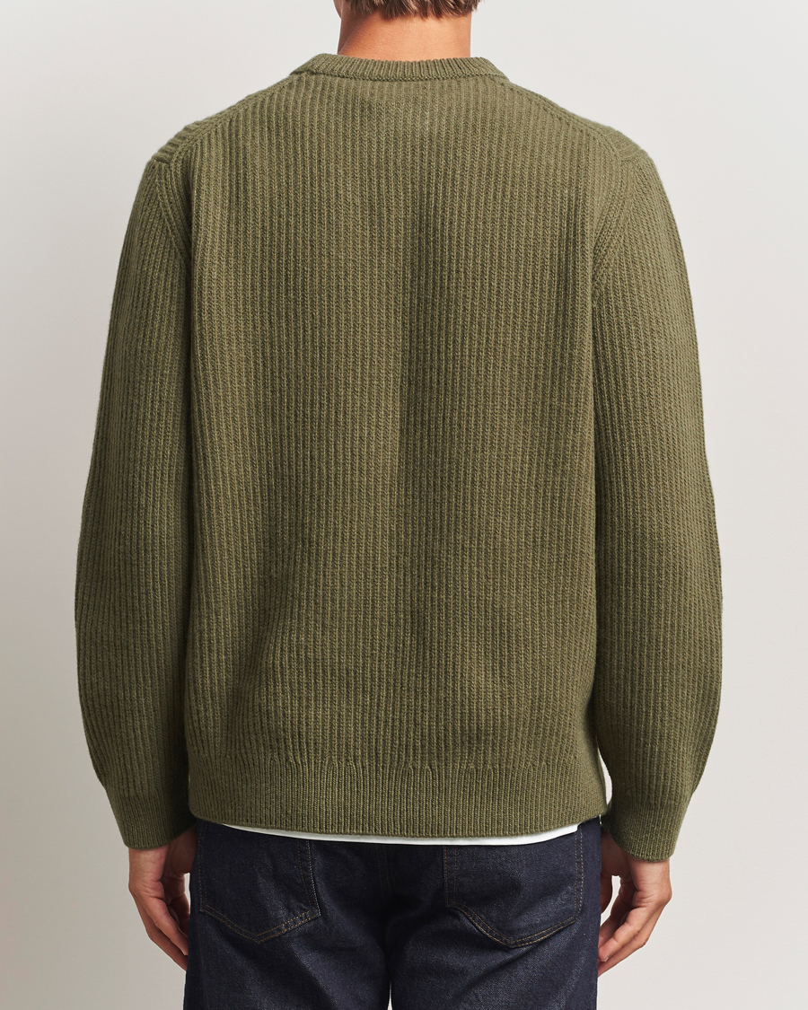 Homme | Pulls Et Tricots | Nudie Jeans | August Wool Rib Knitted Sweater Olive