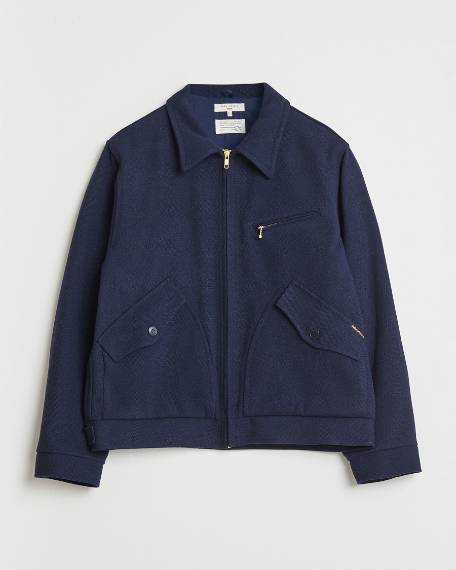 Homme | Manteaux Et Vestes | Nudie Jeans | Blake Wool Zip Jacket Blueberry