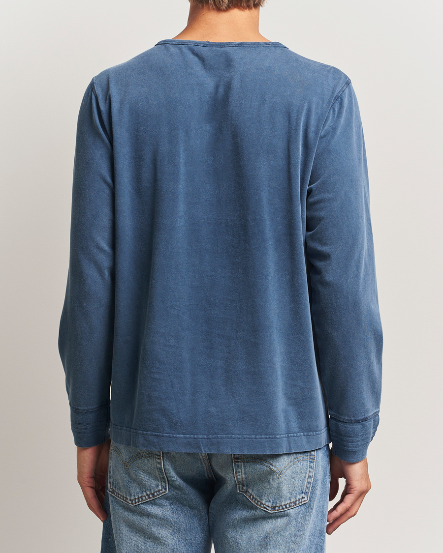 Homme | Pulls Et Tricots | Nudie Jeans | Long Sleeved Henley Washed Blue