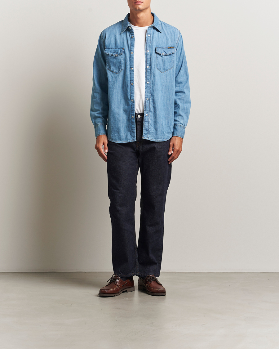 Homme | Chemises | Nudie Jeans | Gunnar Denim Shirt Light Blue