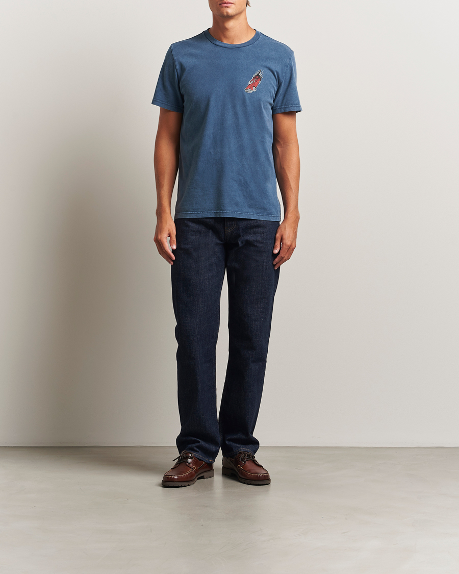 Homme | T-shirts | Nudie Jeans | Roy Basement Tracks T-Shirt Blue