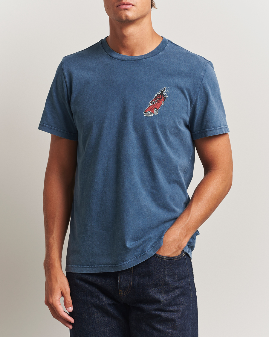 Homme | T-shirts | Nudie Jeans | Roy Basement Tracks T-Shirt Blue