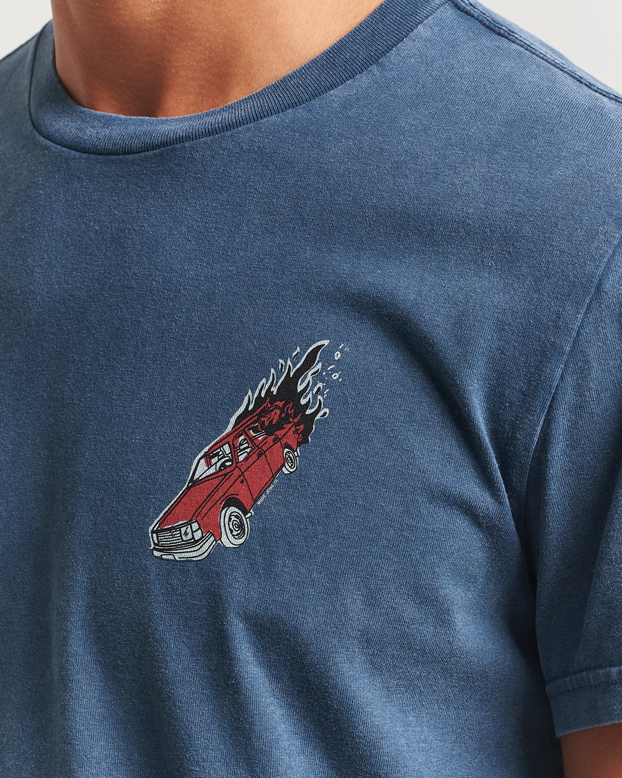 Homme | T-shirts | Nudie Jeans | Roy Basement Tracks T-Shirt Blue