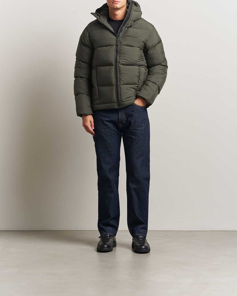 Homme | Manteaux Et Vestes | Peak Performance | Rivel Down Hooded Jacket Olive Extreme