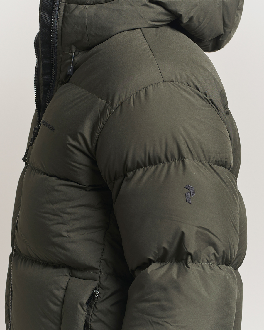 Homme | Manteaux Et Vestes | Peak Performance | Rivel Down Hooded Jacket Olive Extreme