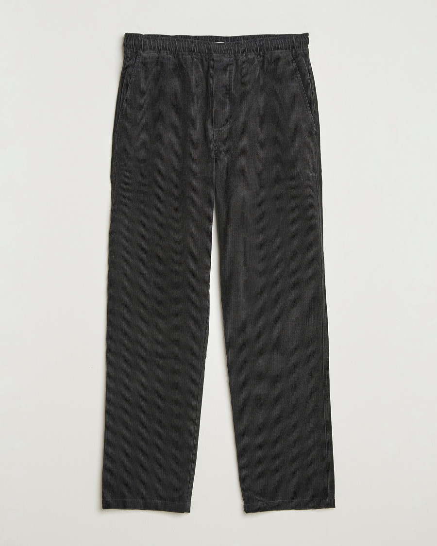 Homme | Pantalons | Samsøe Samsøe | Jabari Corduroy Drawstring Trousers Black Oyster
