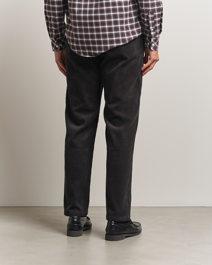 Homme | Pantalons | Samsøe Samsøe | Jabari Corduroy Drawstring Trousers Black Oyster