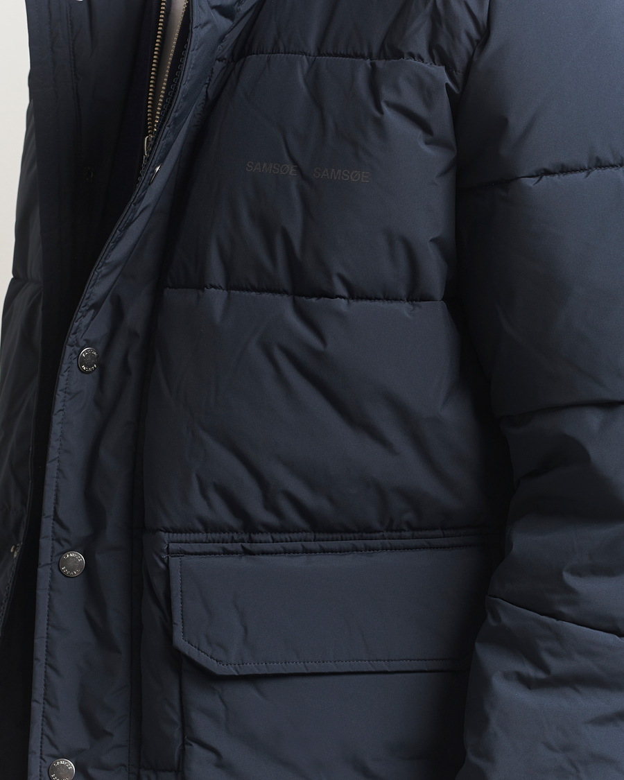 Homme | Manteaux Et Vestes | Samsøe Samsøe | Ulf Down Hooded Puffer Salute Navy