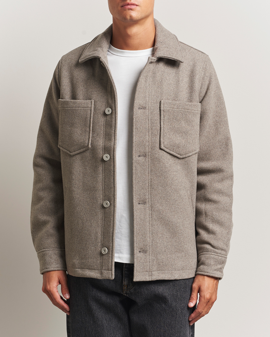 Homme | Manteaux Et Vestes | Samsøe Samsøe | Pally Padded Shirt Jacket Elephant Skin