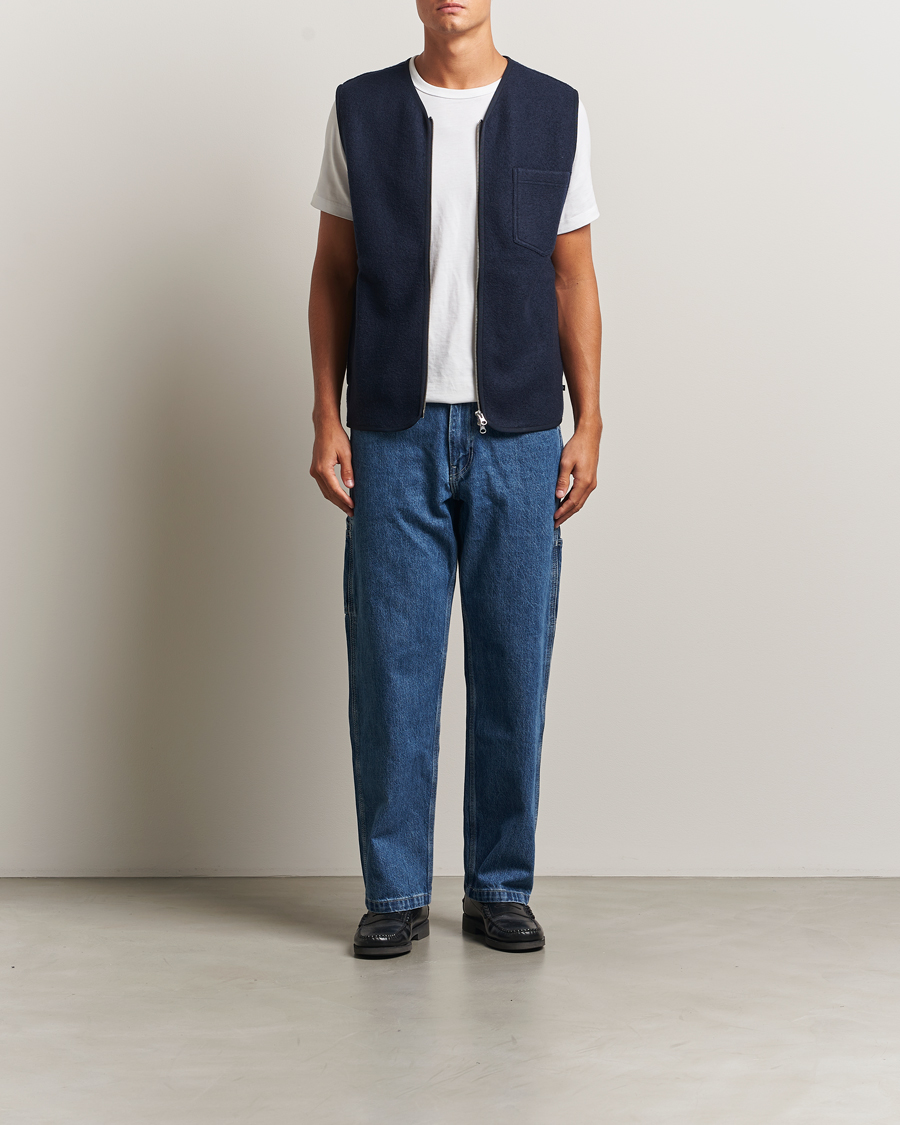 Homme | Gilets | Samsøe Samsøe | Hannes Boiled Wool Vest Salute Navy