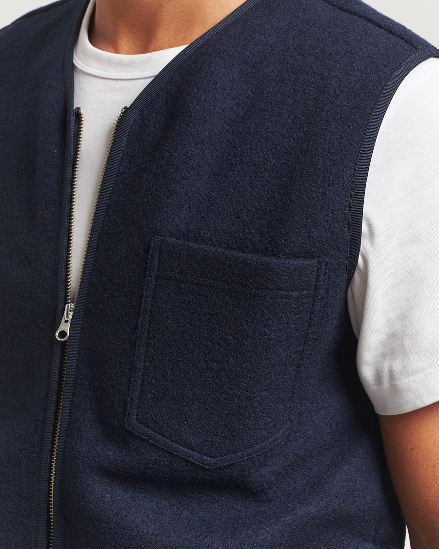 Homme | Gilets | Samsøe Samsøe | Hannes Boiled Wool Vest Salute Navy