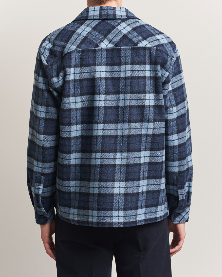 Homme | Chemises | Samsøe Samsøe | Castor Checked Overshirt Stellar Blue