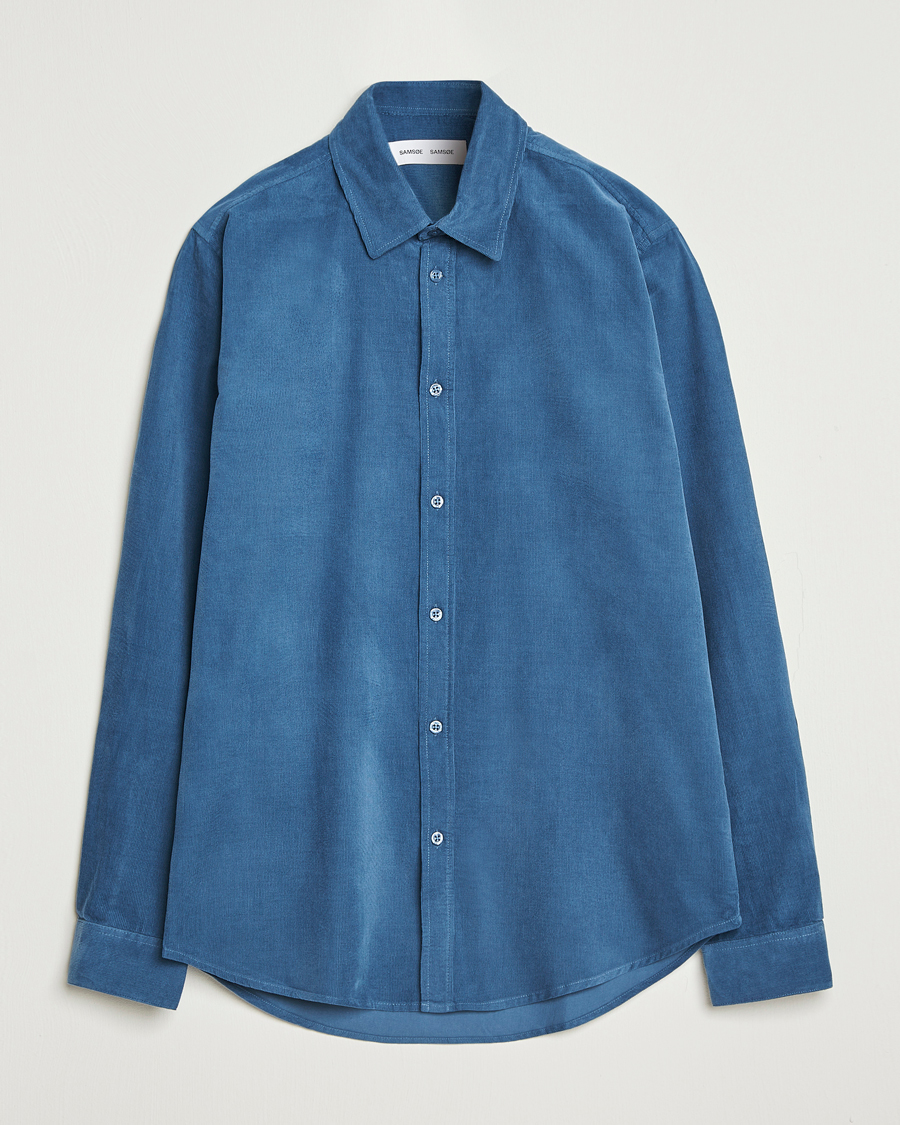 Homme | Chemises | Samsøe Samsøe | Liam Baby Cord Shirt Stellar Blue