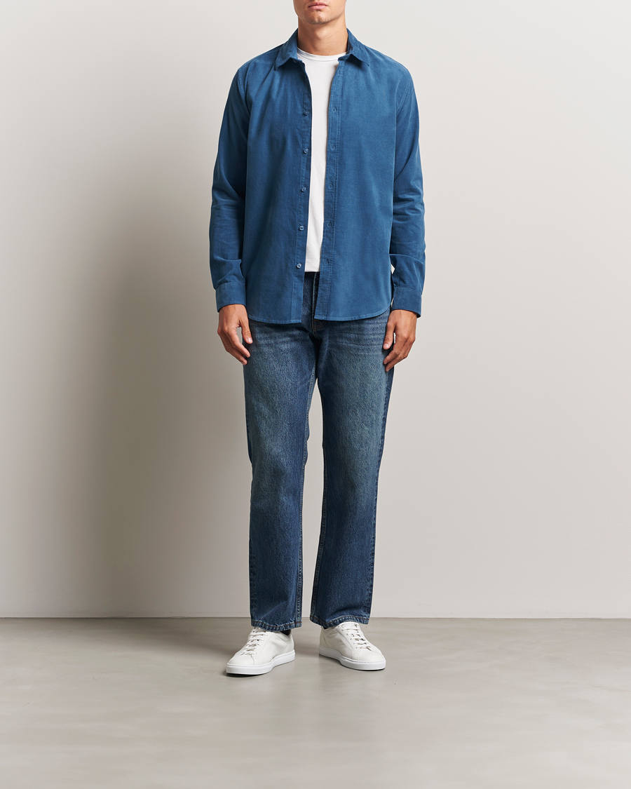 Homme | Chemises | Samsøe Samsøe | Liam Baby Cord Shirt Stellar Blue