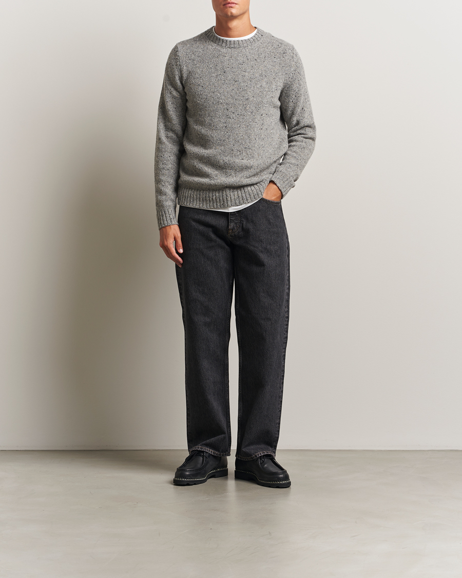 Homme | Pulls Et Tricots | Samsøe Samsøe | Nataniel Donegal Knitted Crew Neck Grey Melange