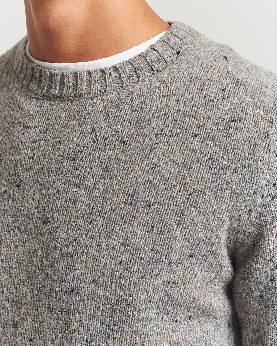 Homme | Pulls Et Tricots | Samsøe Samsøe | Nataniel Donegal Knitted Crew Neck Grey Melange
