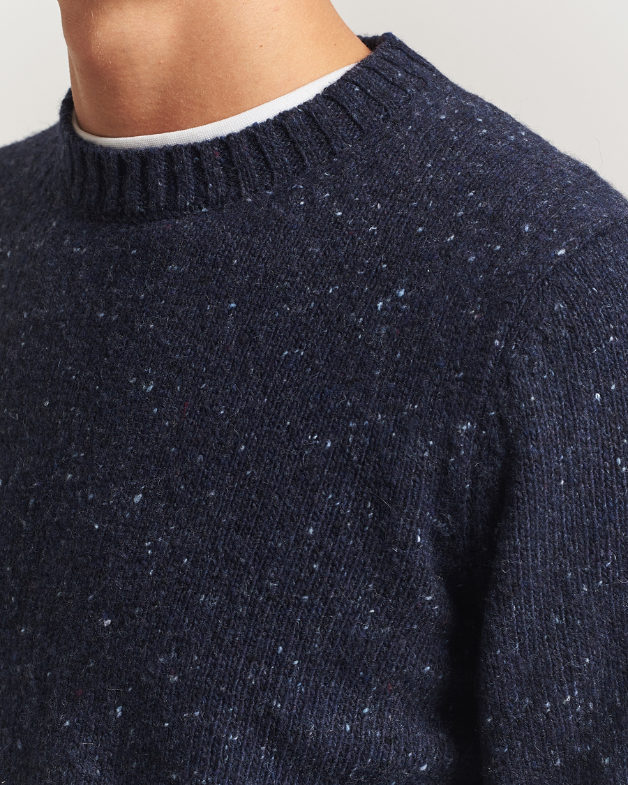Homme | Pulls Et Tricots | Samsøe Samsøe | Nataniel Donegal Knitted Crew Neck Salute Navy