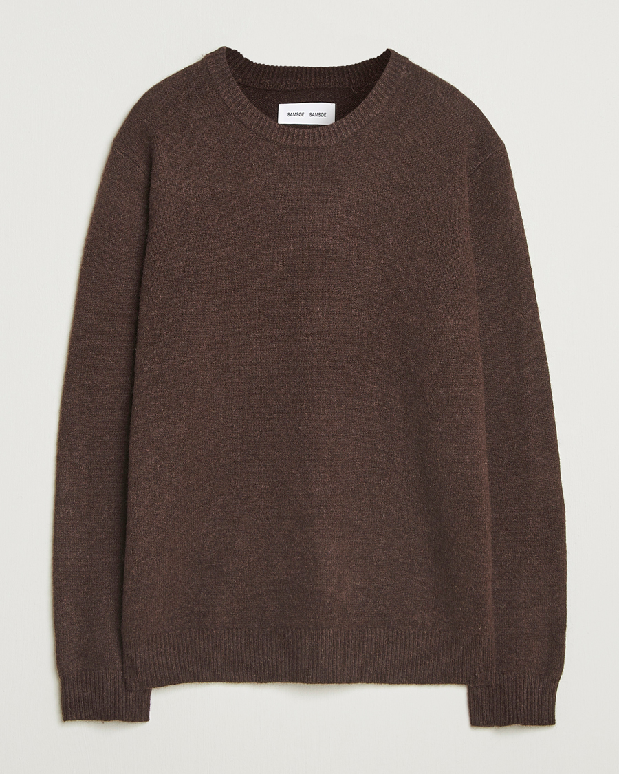Homme | Pulls Et Tricots | Samsøe Samsøe | Freddy Yak Crew Neck Sweater Black Coffee
