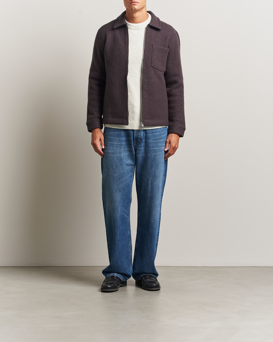 Homme | Pulls Et Tricots | Samsøe Samsøe | Hannes Boiled Wool Full Zip Turkish Coffee