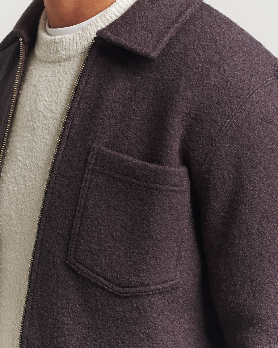 Homme | Pulls Et Tricots | Samsøe Samsøe | Hannes Boiled Wool Full Zip Turkish Coffee