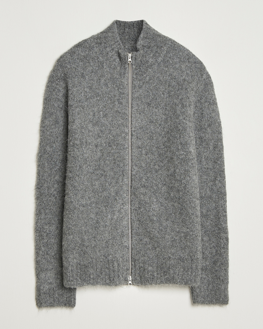 Homme | Pulls Et Tricots | Samsøe Samsøe | Jean Alpaca Knitted Full Zip Iron Gate